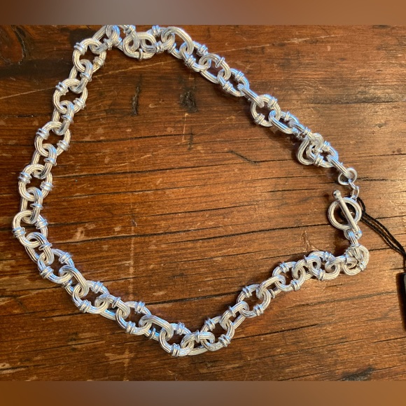 Karine Sultan Classic Chain Link Toggle Necklace 20” Silvertone G… - Picture 6 of 7